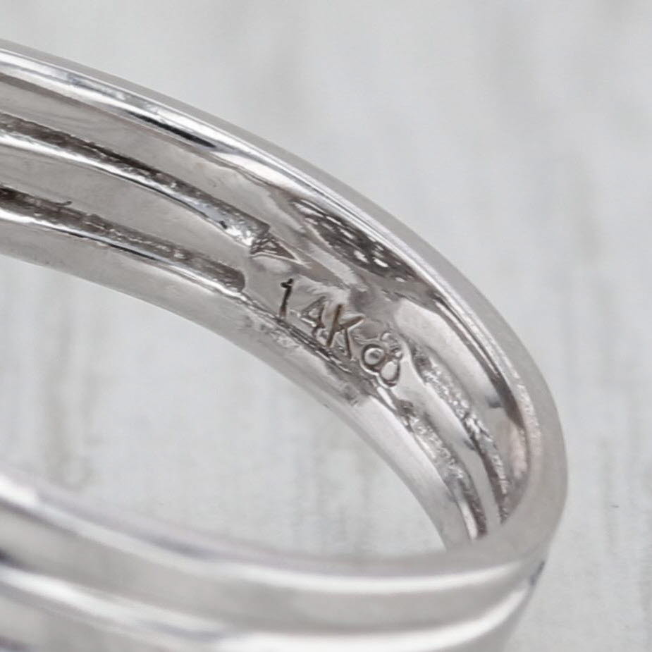 0.82ctw Diamond Cluster Ring 14k White Gold Size 6.5-6.75 Floral Cocktail