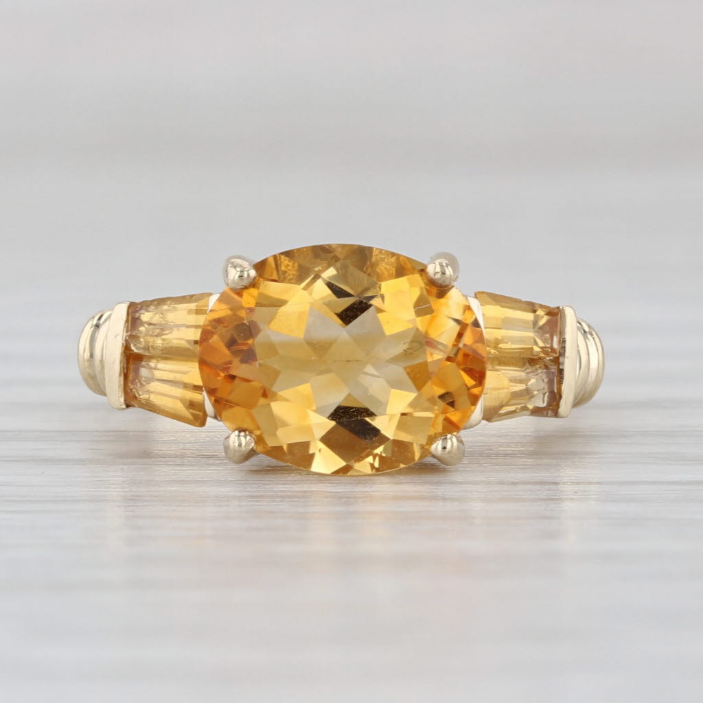 2.74ctw Oval Citrine Ring 10k Yellow Gold Size 5