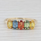 1.60ctw Multicolor 5-Stone Sapphire Ring 10k Yellow Gold Size 7 Stackable