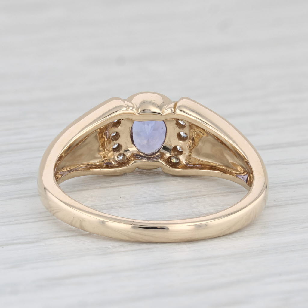 Light Gray 1.02ctw Tanzanite Diamond Blue Opal Ring 14k Yellow Gold Size 9.5 Kabana