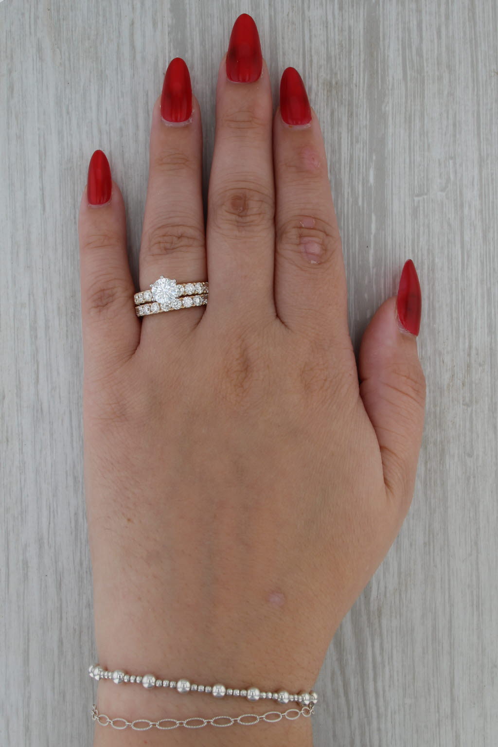GIA 3.31ctw Round Diamond Engagement Ring Wedding Band Bridal 14k Gold Size 7.5