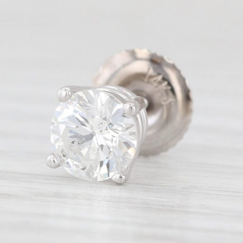 Light Gray 0.55ctw Diamond Round Brilliant Solitaire Single Stud Earring 14k White Gold