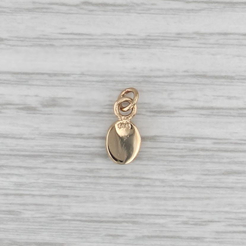 Small Oval Cabochon Blue Green Opal Pendant 14k Yellow Gold Charm