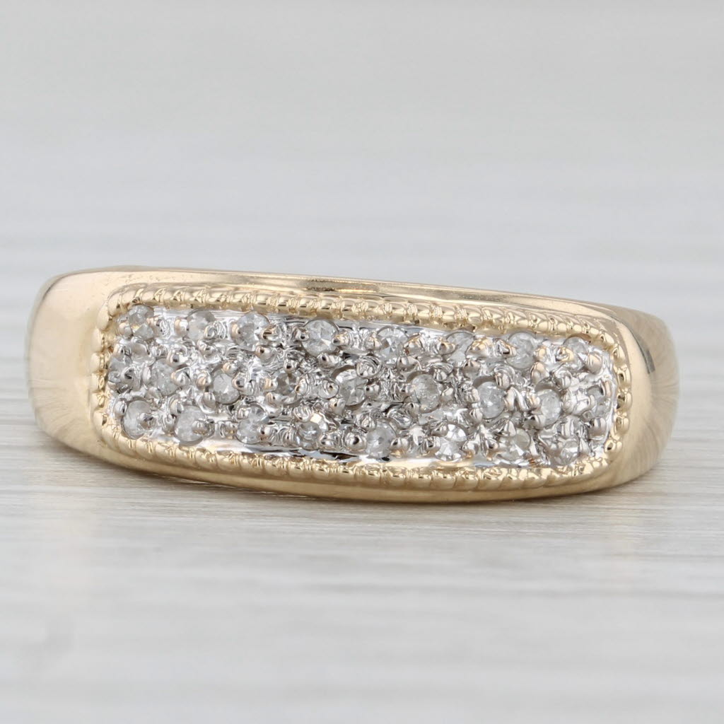 Light Gray 0.12ctw Diamond Ring 14k Yellow Gold Size 7 Wedding Band