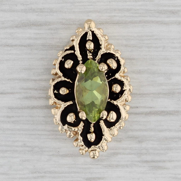 Richard Klein 0.63ct Peridot Slide Bracelet Charm 14k Yellow Gold Vintage