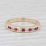 0.25ctw Ruby Diamond Ring 10k Yellow Gold Size 6.75 Stackable Wedding Band