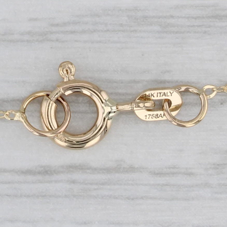 Gray Bar Cable Chain Necklace 14k Yellow Gold 18"