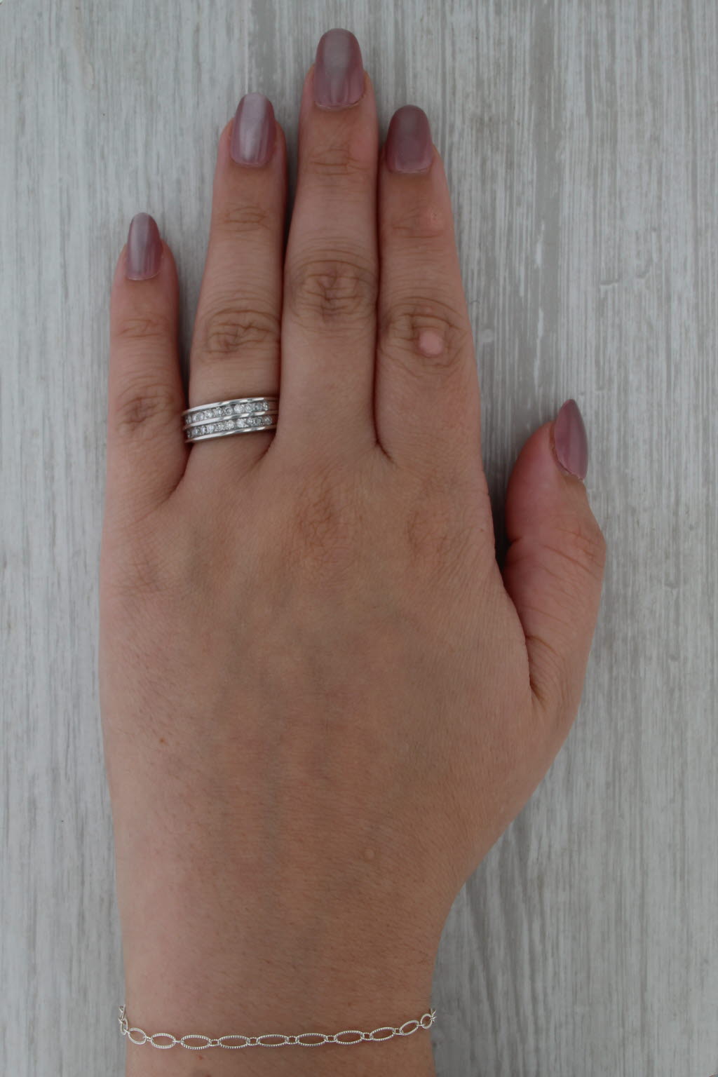 0.44ctw Diamonds 14k White Gold Size 6.5 Anniversary Wedding Band