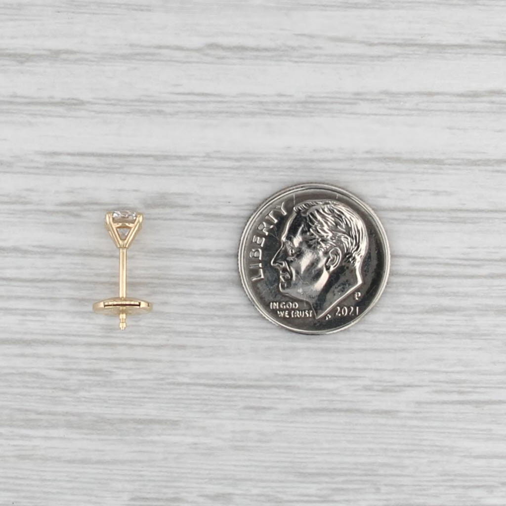 0.39ct IGI Round Lab Grown Diamond Single Stud Earring 14k Yellow Gold F VS1