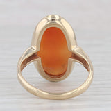 Carved Shell Oval Cameo Ring 10k Yellow Gold Size 5.5