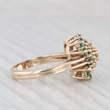 0.84ctw Diamond Emerald Cluster Ring 14k Yellow Gold Size 6.5