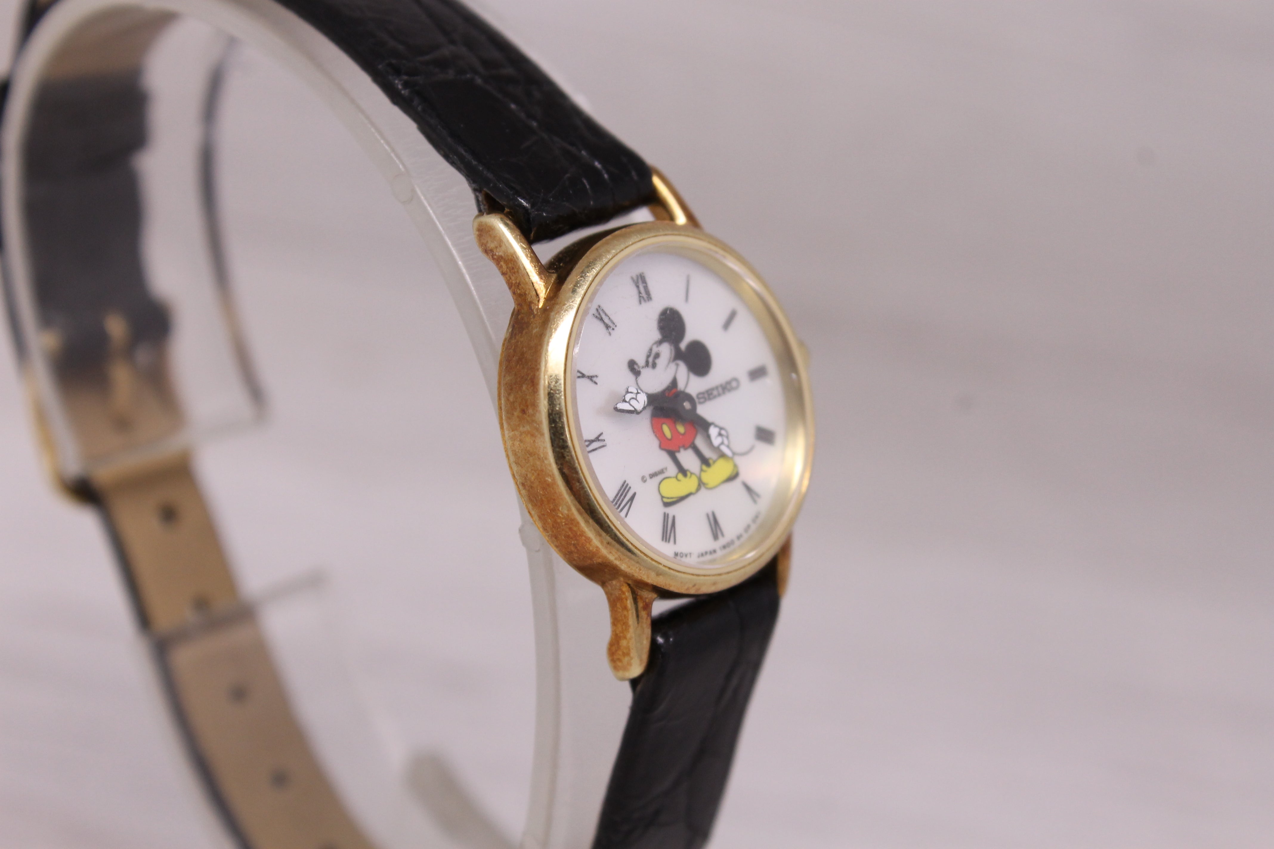 Limited Edition Seiko Disney Mickey Mouse Quartz Watch 14K Gold MOP Dial 178/300