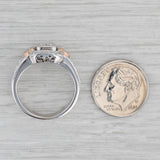 Vanna K 0.44ctw Diamond Halo Engagement Ring 18k White Rose Gold Size 7