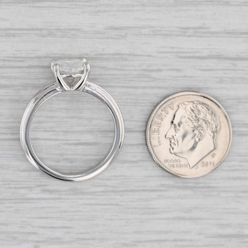 Gray New Oval Diamond Solitaire Engagement Ring 14k White Gold Size 6.75