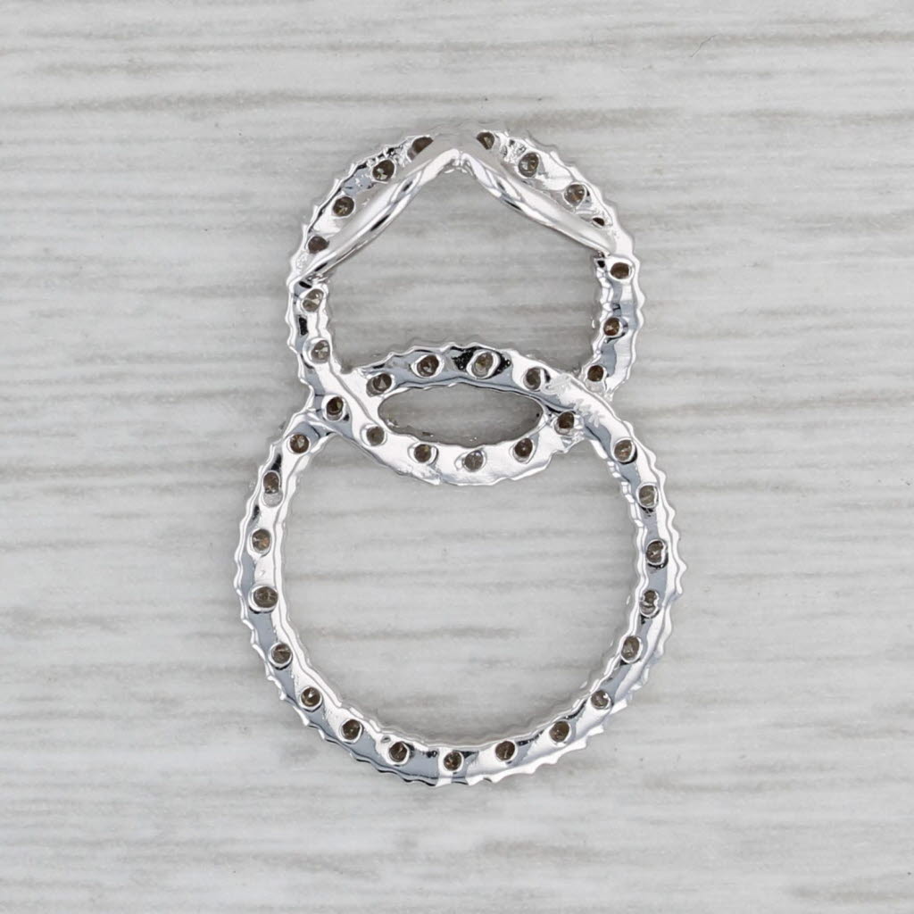 Gray 0.38ctw Diamond Interlocking Eternity Circle Pendant 14k White Gold