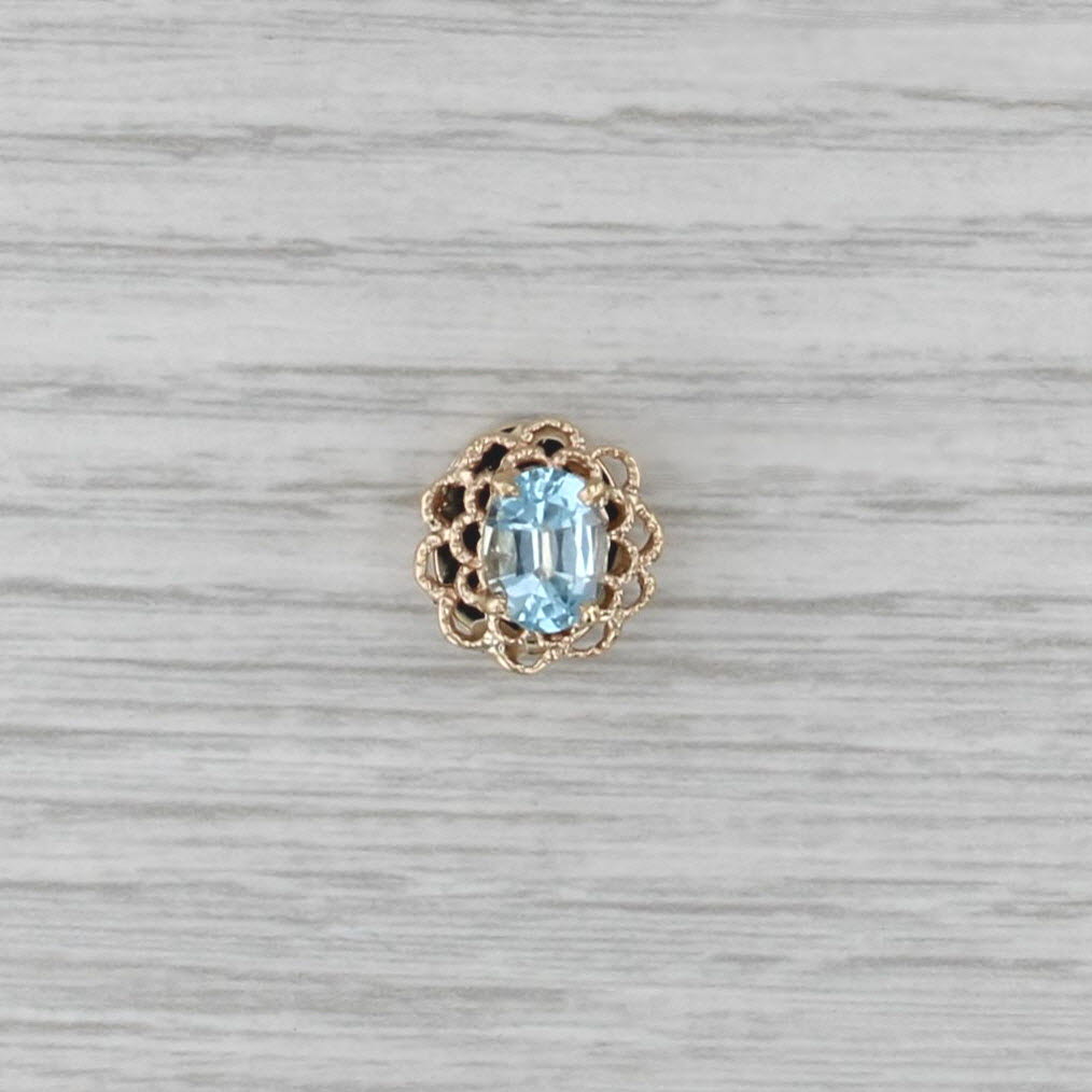 Vintage 1.60ctw Oval Topaz Solitaire Slide Bracelet Charm 14k Yellow Gold