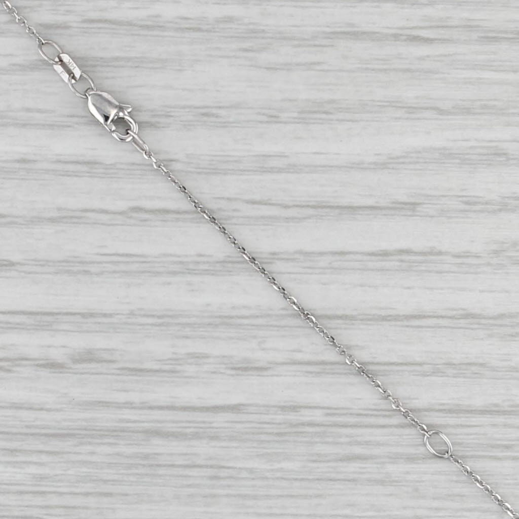 0.36ctw Peridot Diamond Pendant Necklace 14k White Gold 16.25-18.5" Cable Chain