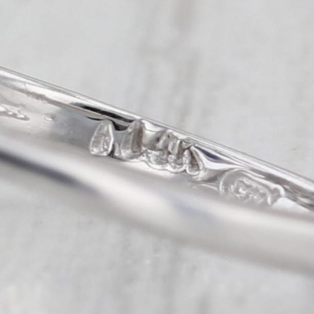 0.16ctw Blue Sapphire Diamond Flower Spray Ring 14k White Gold Size 4.5
