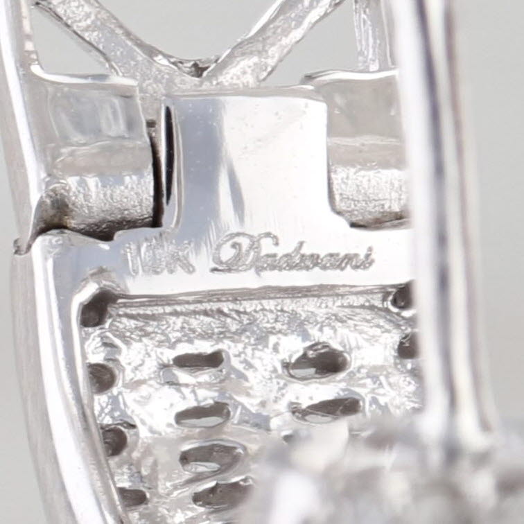 0.51ctw Diamond Hoop Huggie Earrings 10k White Gold Hinged Round Hoops