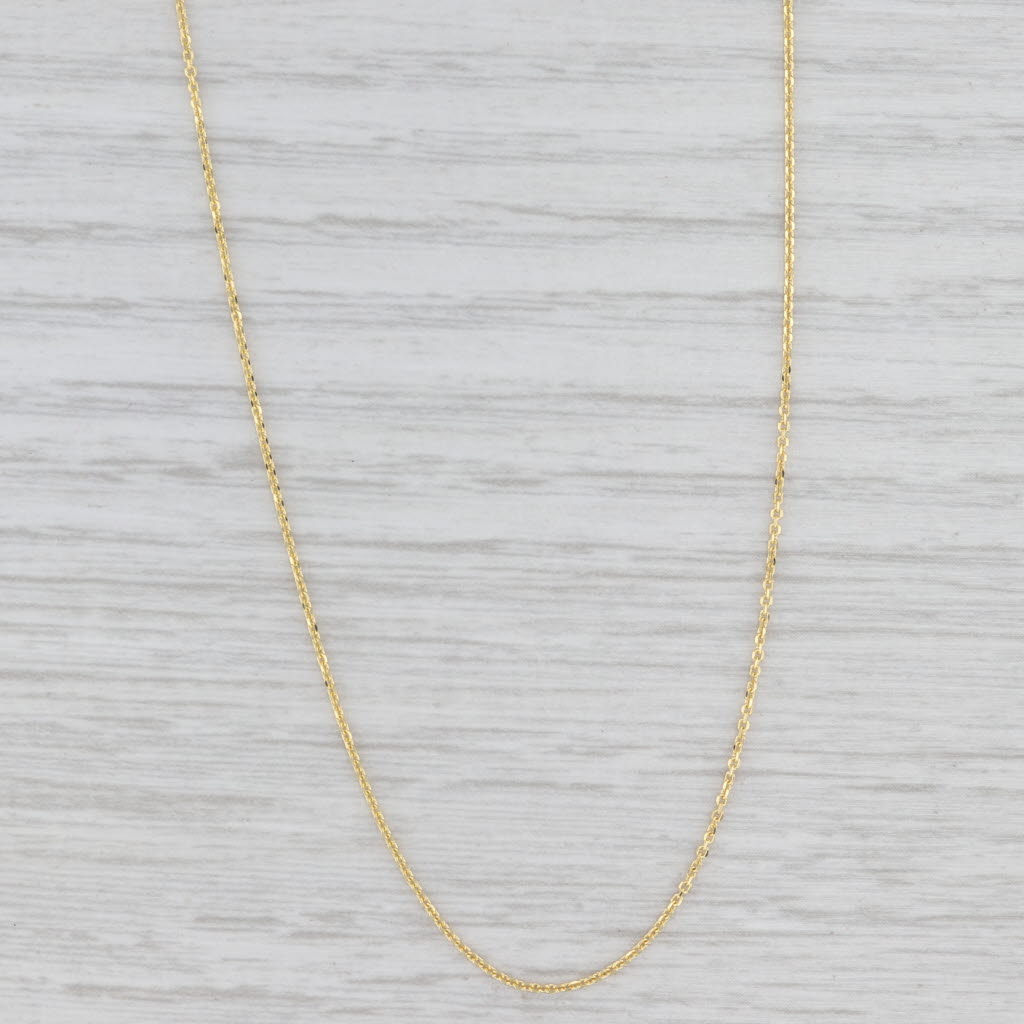 New Cable Chain Necklace 14k Yellow Gold 18" 0.5mm
