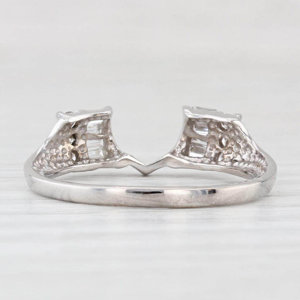 Light Gray 0.33ctw Diamond Ring Enhancer Wedding Band 14k White Gold Size 6.75 Jacket