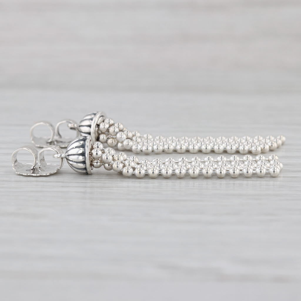 New Lagos Caviar Tassel Ball Earring Backs Sterling Silver 35mm Fringe