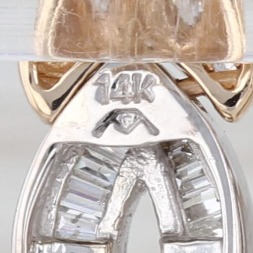 0.80ctw Diamond Drop 2-Toned Earrings 14k White Yellow Gold