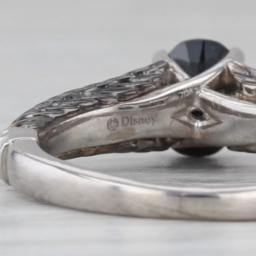 Gray Disney Enchanter Villians Oval Black Diamond Ring 14k White Gold Engagement