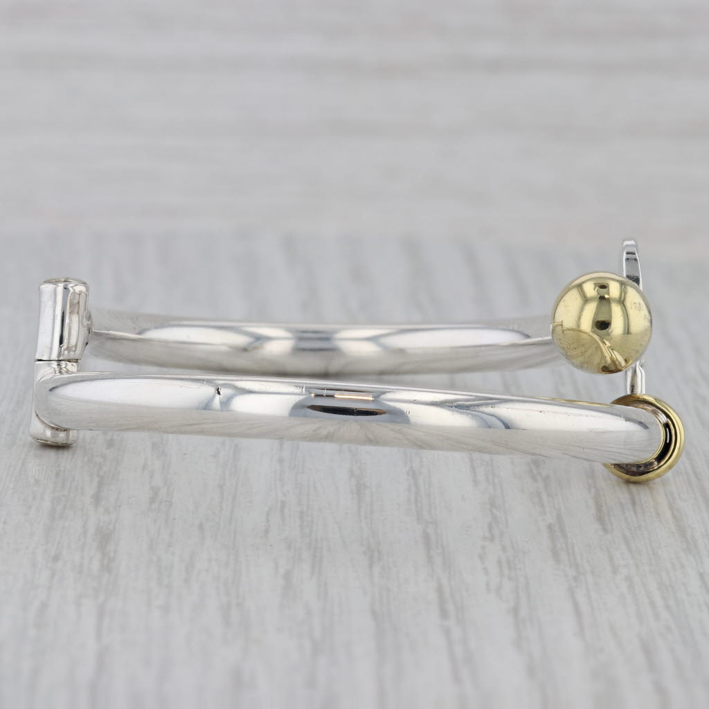 Gray Navika Golf Club Ball Bangle Bracelet Sterling Silver Gold Toned Statement