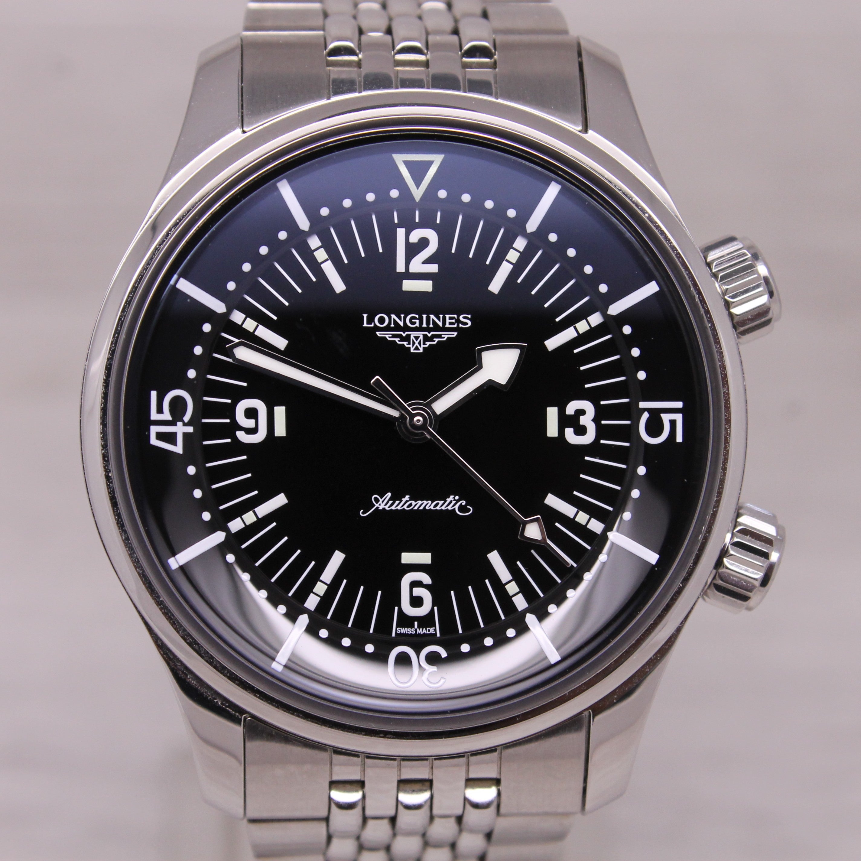 Longines Legend Diver 39mm Steel Mens Automatic Watch Bracelet L3.764.4 Heritage