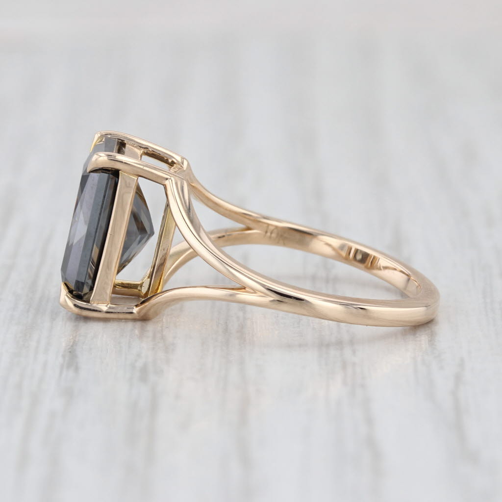 4.48ct Moissanite Solitaire Ring 10k Yellow Gold Size 7.75