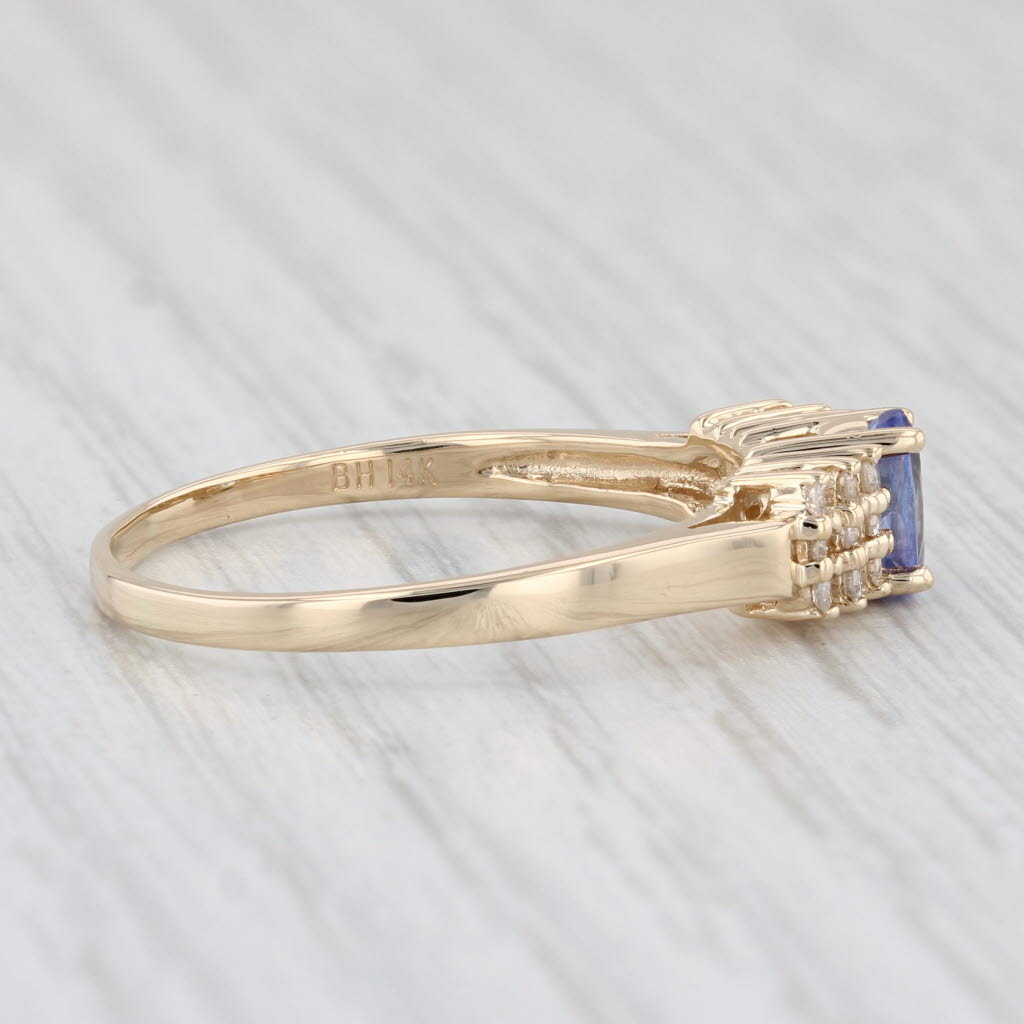 Light Gray 0.68ctw Oval Tanzanite Diamond Ring 14k Yellow Gold Size 11