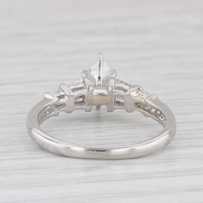 Light Gray Vintage 0.65ctw Marquise Diamond Engagement Ring 950 Platinum Size 6