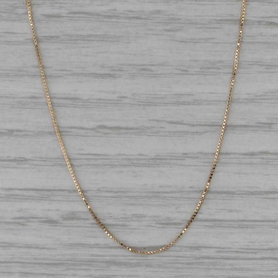 18.25" 0.6mm Box Chain Necklace 10k Yellow Gold Italian