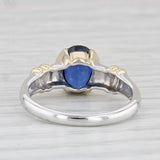 1.75ct Lab Created Blue Sapphire Ring 10k Gold Size 6.5 Oval Solitaire