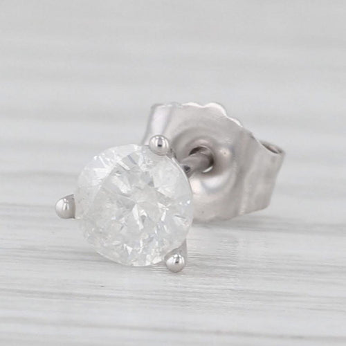 0.29ct Single Diamond Stud Earring 14k White Gold Round Solitaire Studs