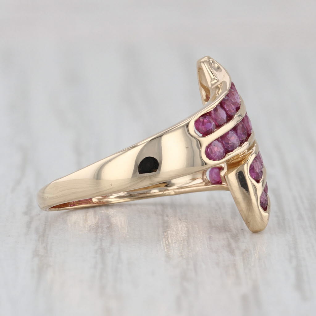 1.10ctw Ruby Bypass Ring 14k Yellow Gold Size 7.25