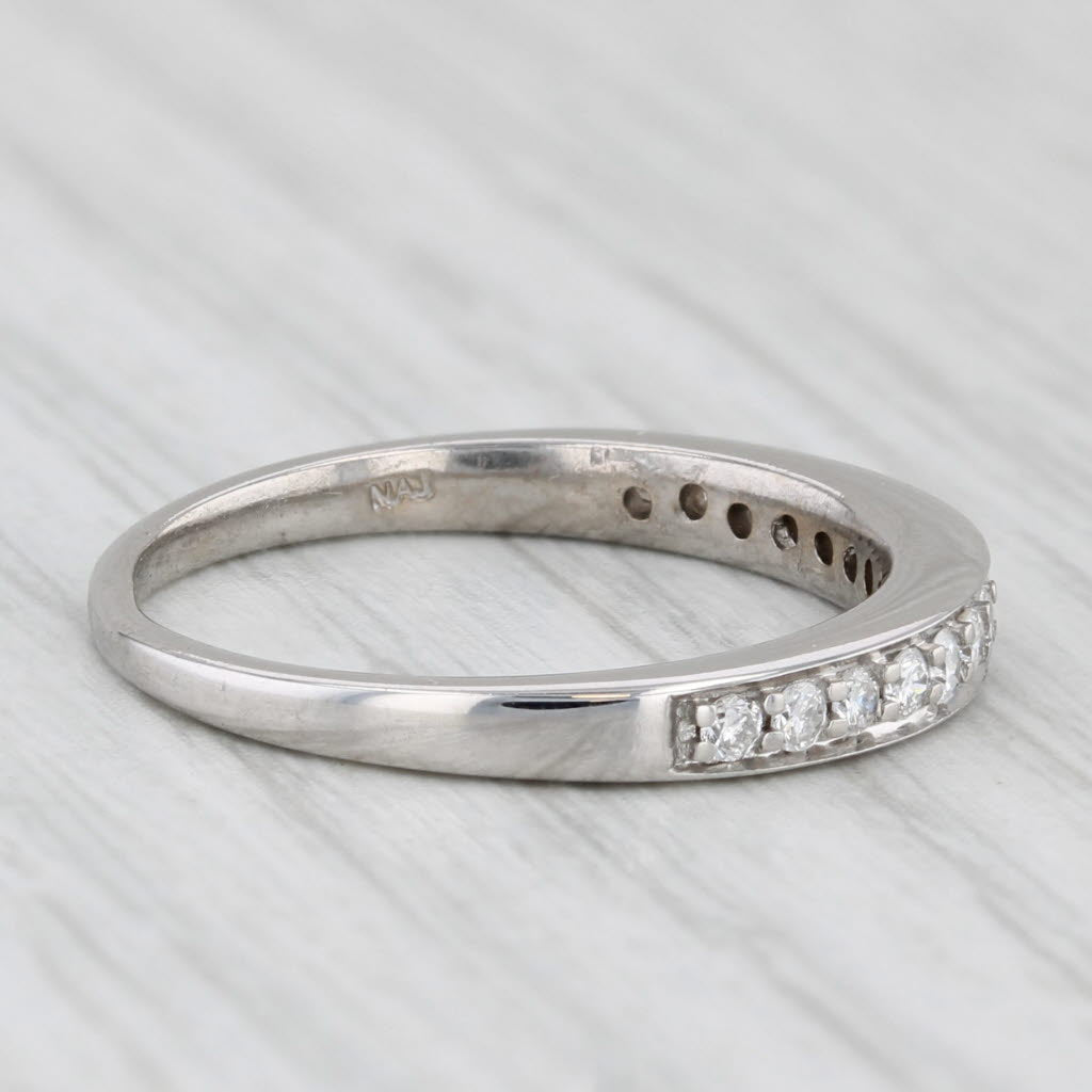 Light Gray 0.26ctw Diamond Wedding Anniversary Ring 14k White Gold Size 6 Stackable Band