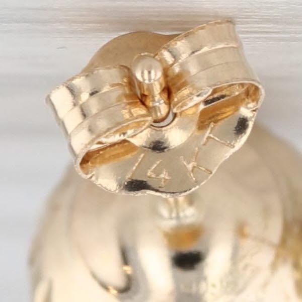 Small Textured Bead Stud Earrings 14k Yellow Gold 7.8mm Studs