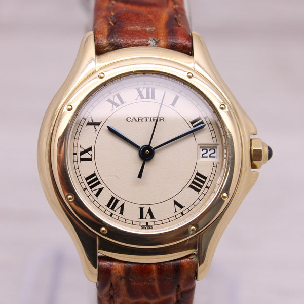 Cartier 18k Yellow Gold Panthere Cougar 887921 Ladies 26mm Quartz Watch