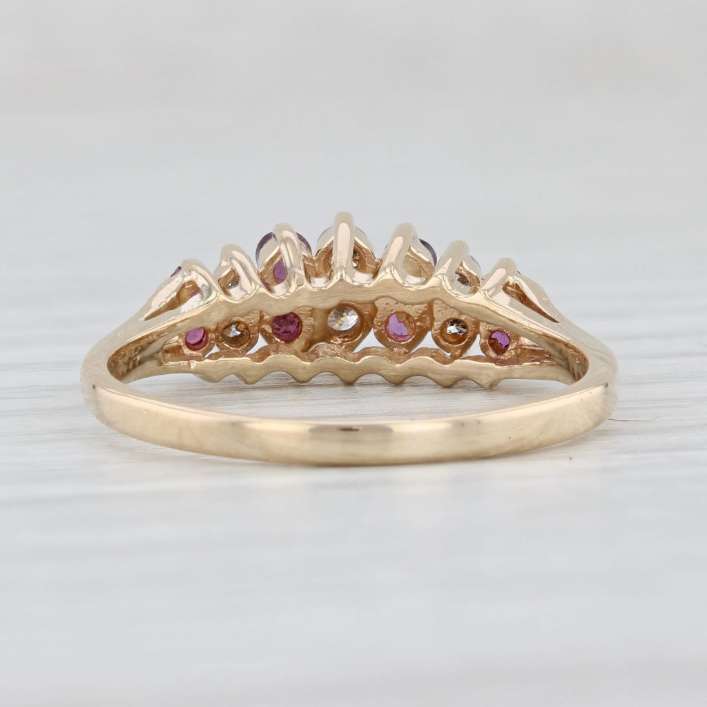 Light Gray 0.43ctw Ruby Diamond Ring 10k Yellow Gold Size 9 Tiered Pyramid