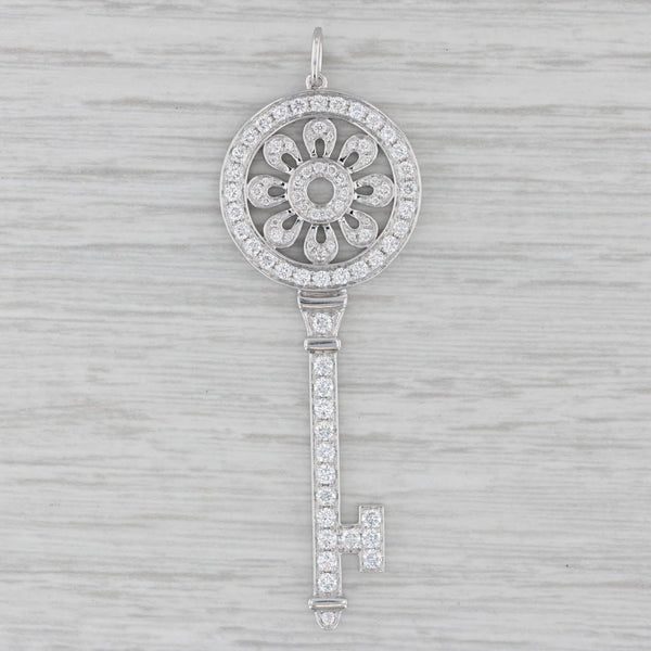 Tiffany & Co Petals Collection Large Diamond Skeleton Key Pendant 18k Gold