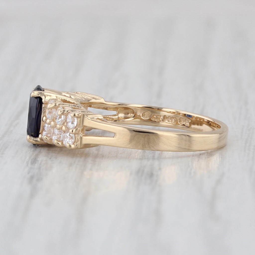 1.40ctw Lab Created Sapphire Cubic Zirconia Ring 14k Yellow Gold Size 6