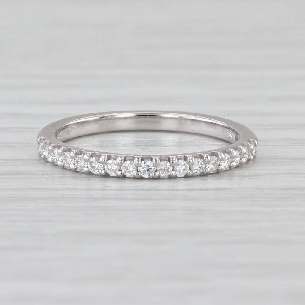 0.23ctw Diamond Wedding Band 14k White Gold Size 6.75 Stackable Ring