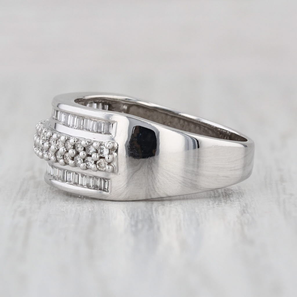 0.47ctw Diamond Band 14k White Gold Size 7 Wedding Anniversary Ring