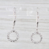 0.16ctw Diamond Eternity Circle Dangle Earrings 14k White Gold Drops Lever Backs