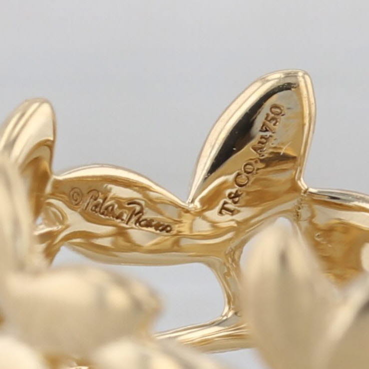 Tiffany & Co Paloma Picasso Olive Leaf Ring w/ Pouch 18k Yellow Gold Size 6 Band