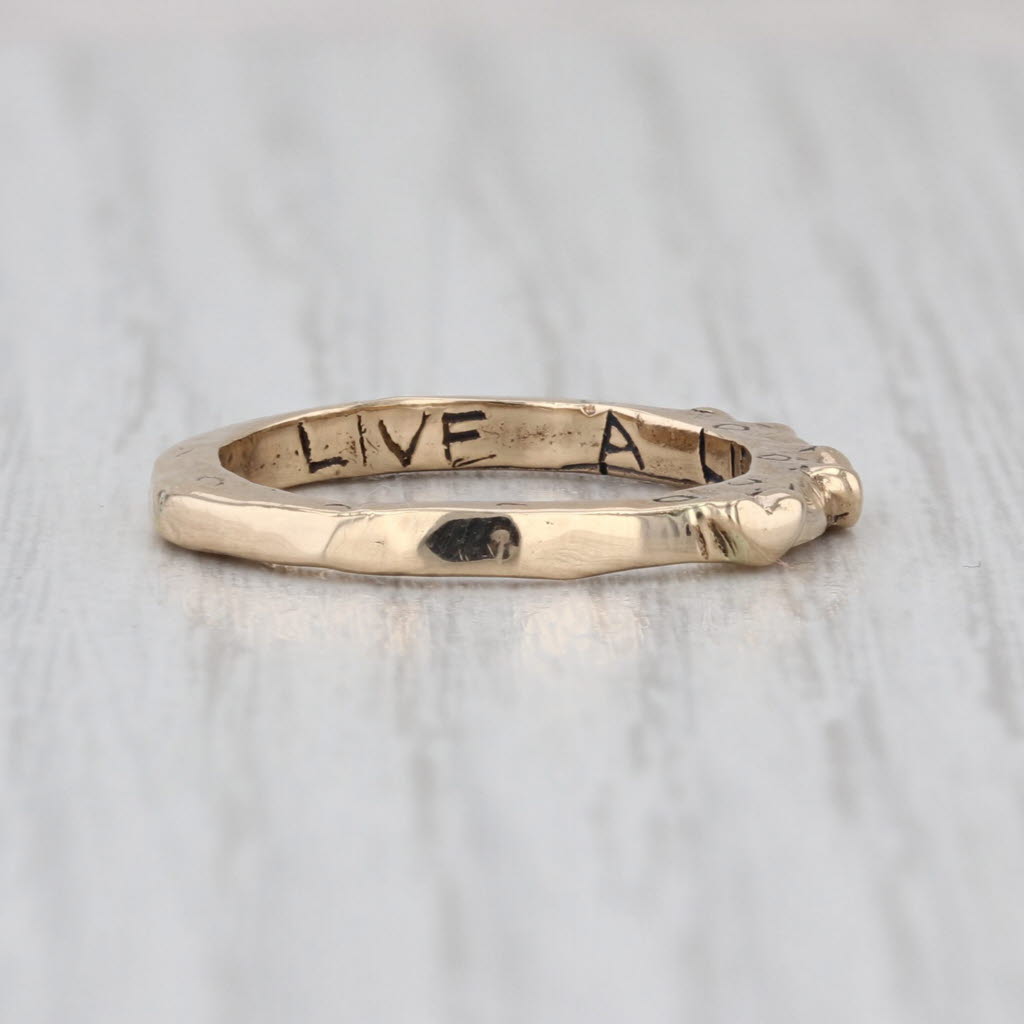 Jes Maharry Three Loves Heart Ring 14k Yellow Gold Size 6 Stackable Band