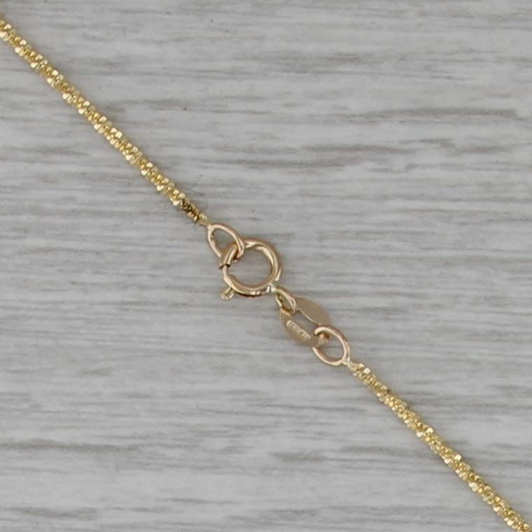 Popcorn Chain Necklace 14k Yellow Gold 18" 1.2mm Italian