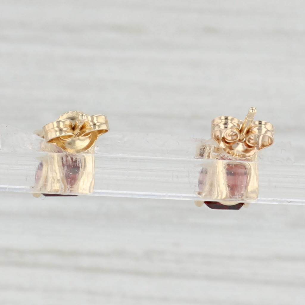 Light Gray 5ctw Garnet Stud Earrings 14k Yellow Gold January Birthstone Solitaire Studs